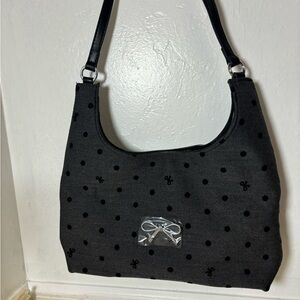 Elegant Black Polka Dot Shoulder Bag